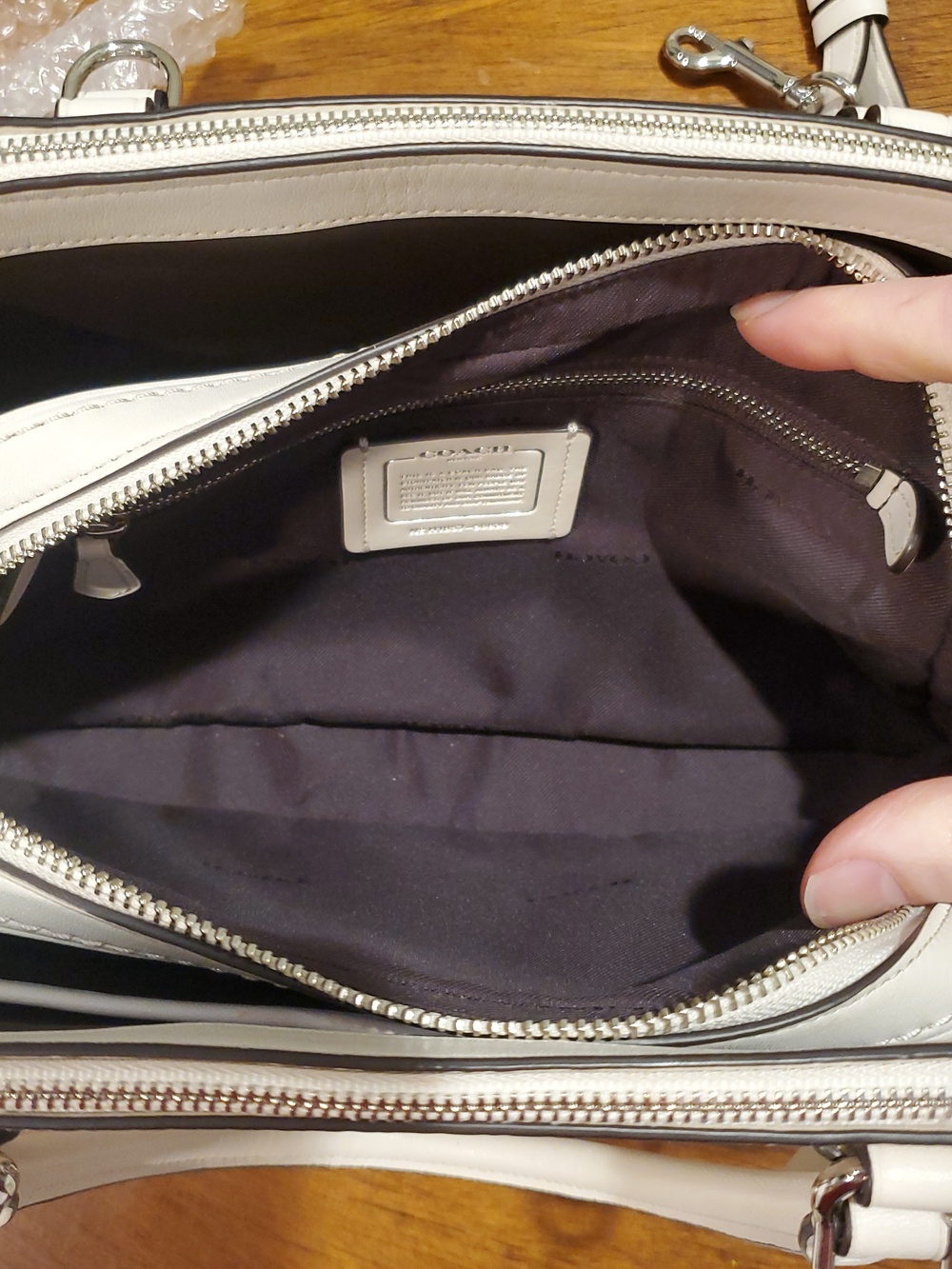 Coach Brooklyn 28 Bag In Chalk White - Picture 13 of 16